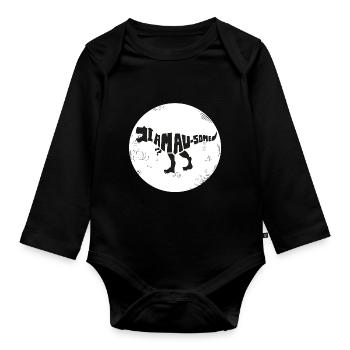 Dinosaur I'm Awesome Style. Earth. World - Organic Longsleeve Baby Bodysuit - black - Front