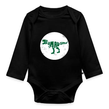 Dinosaure. Je suis un style génial. Animaux. Préhistoire - Body Bébé bio manches longues - noir - Devant