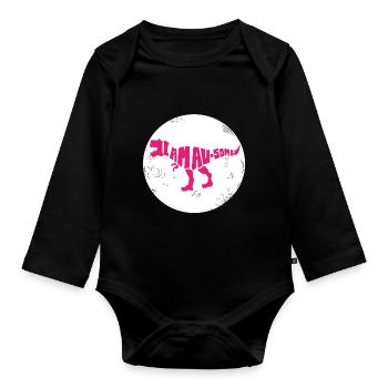 Dinosaure. Je suis un style génial. Animaux. Préhistoire - Body Bébé bio manches longues - noir - Devant
