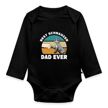 Schnauzer dog breed | Dog Dog Friend Gifts - Organic Longsleeve Baby Bodysuit - black - Front