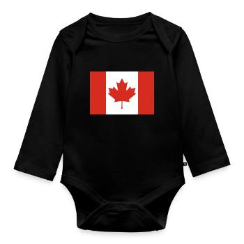 Armoiries du drapeau du Canada - Body Bébé bio manches longues - noir - Devant