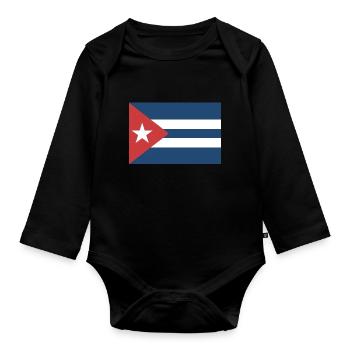 Armoiries du drapeau cubain - Body Bébé bio manches longues - noir - Devant