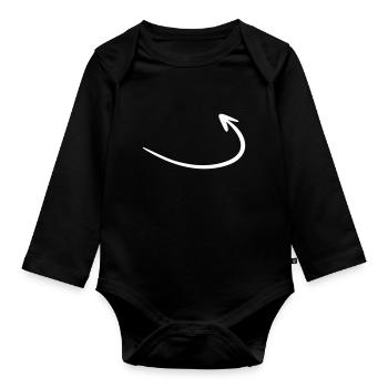 Arrow drawing sketch white - Organic Longsleeve Baby Bodysuit - black - Front
