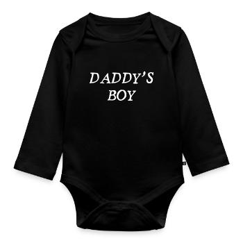 Daddy ́s Boy - Organic Longsleeve Baby Bodysuit - black - Front