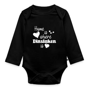 Zuhause in Dinslaken - Home is where Dinslaken is - Baby Bio-Langarm-Body - Schwarz - Vorne