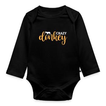 Crazy Donkey - Baby Bio-Langarm-Body - Schwarz - Vorne