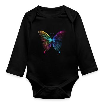HÜBSCHER SCHMETTERLING - Baby Bio-Langarm-Body - Schwarz - Vorne
