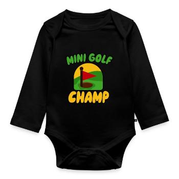 Golf Champ - Baby Bio-Langarm-Body - Schwarz - Vorne