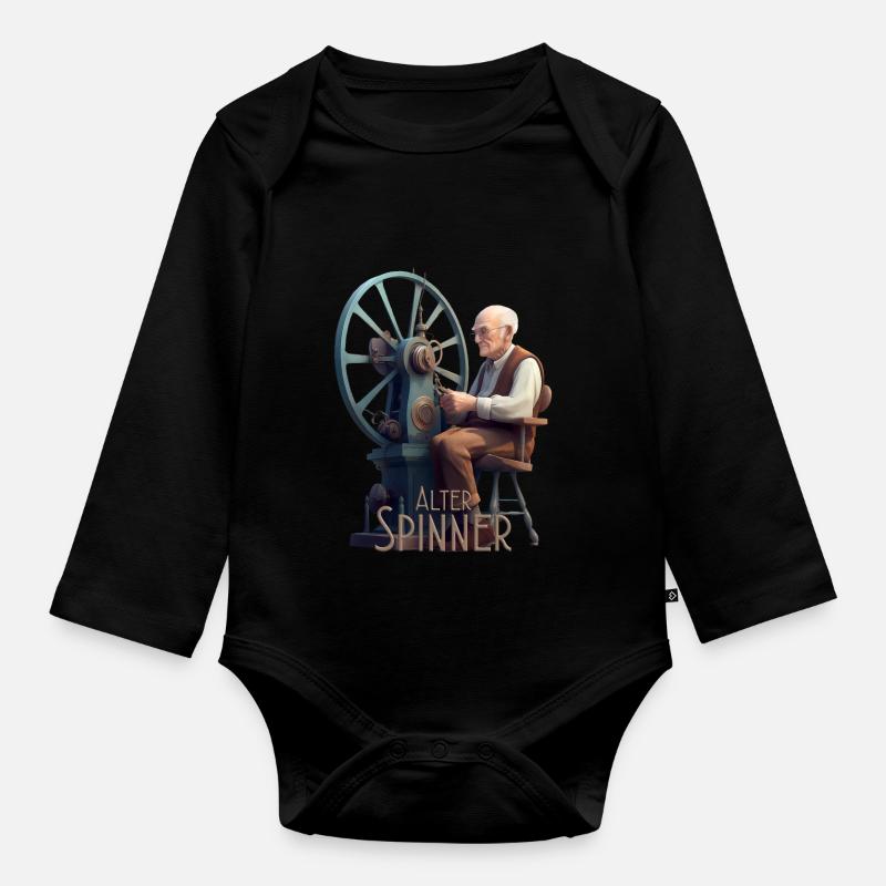 Alter Spinner - Baby Bio-Langarm-Body - Schwarz