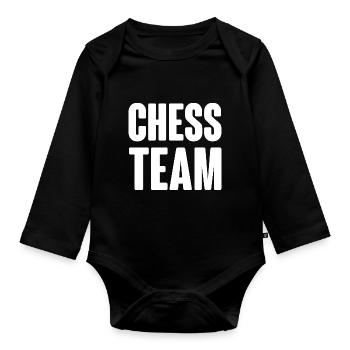 Chess Team - Organic Longsleeve Baby Bodysuit - black - Front