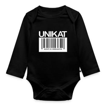UNIKAT NICHT ZU VERKAUFEN Strichcode - Baby Bio-Langarm-Body - Schwarz - Vorne