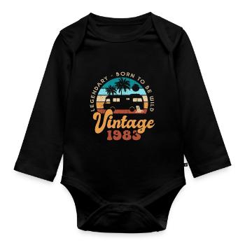 40 Jahre Jubiläum 40 Jahre Jahrgang 1983 Wohnmobil - Baby Bio-Langarm-Body - Schwarz - Vorne