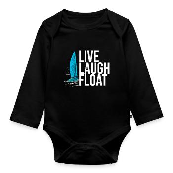 Segelboot Kapitän Spruch Zum Segeln - Baby Bio-Langarm-Body - Schwarz - Vorne