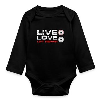 Réparation Live Love Lift - Body Bébé bio manches longues - noir - Devant