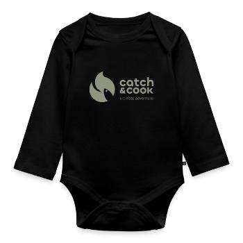 catch&cook ultimate adventure - Baby Bio-Langarm-Body - Schwarz - Vorne