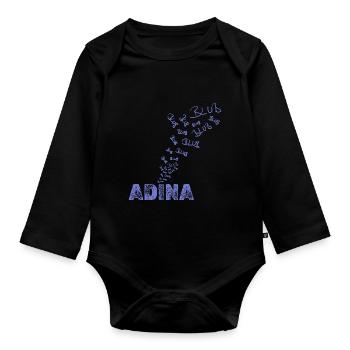 Bubbling for Adina Sailing Water Sports - Organic Longsleeve Baby Bodysuit - black - Front