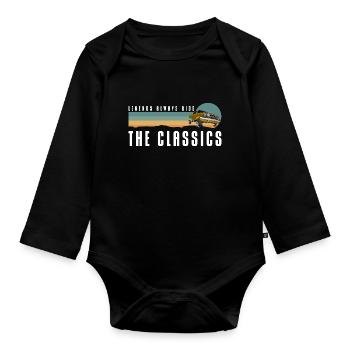 Auto Vintage Car Sportwagen - Baby Bio-Langarm-Body - Schwarz - Vorne