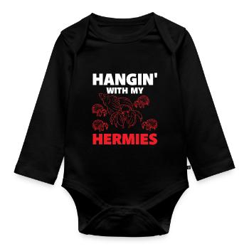 Abhängen mit meinen Hermies - Baby Bio-Langarm-Body - Schwarz - Vorne