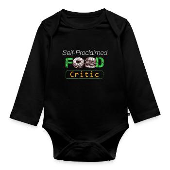 Feinschmecker Selbsternannter Food-Kritiker Foodgasm Lustig - Baby Bio-Langarm-Body - Schwarz - Vorne