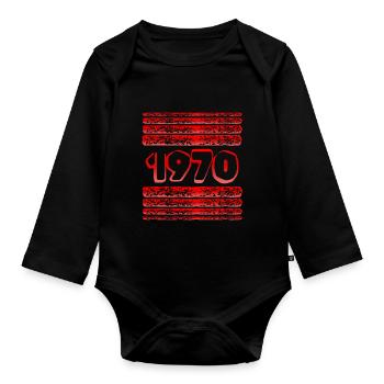 1970 - Organic Longsleeve Baby Bodysuit - black - Front