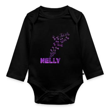 Nelly amusante - Body Bébé bio manches longues - noir - Devant