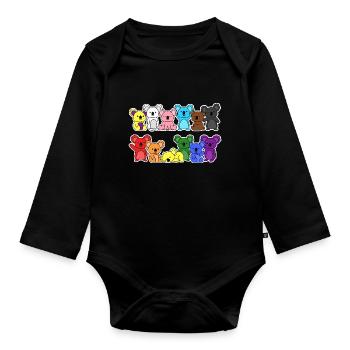 Pride Progress Flagge Koala für Gleichberechtigung - Baby Bio-Langarm-Body - Schwarz - Vorne