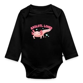 Axolotl Lover Design for Axolotl Lovers - Organic Longsleeve Baby Bodysuit - black - Front