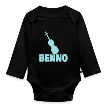Benno als Bratsche - Baby Bio-Langarm-Body - Schwarz - Vorne