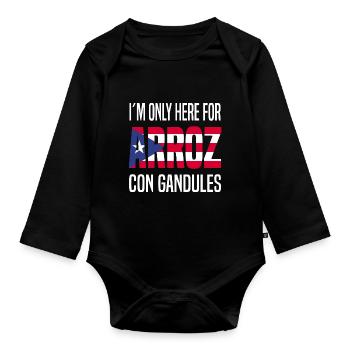 Puerto Rico Flagge | Puerto Ricaner Geschenkideen - Baby Bio-Langarm-Body - Schwarz - Vorne