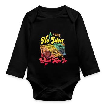 Music, Retro, Heavy Metal, Hard Rock, Punk, Vinyl, Pop - Organic Longsleeve Baby Bodysuit - black - Front