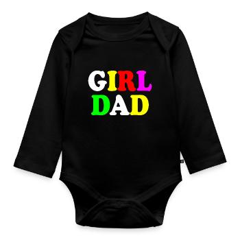 Girl dad - Baby Bio-Langarm-Body - Schwarz - Vorne