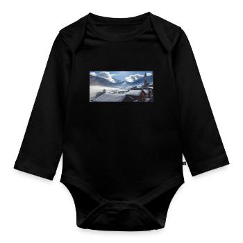 Winter Panorama - Baby Bio-Langarm-Body - Schwarz - Vorne