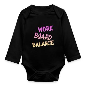 Snowboarding Snowboarder Snowboard Grab Freestsyle - Baby Bio-Langarm-Body - Schwarz - Vorne
