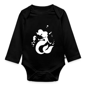 Meerjungfrau Girl Kids Best Shirt Design / Mermaid - Baby Bio-Langarm-Body - Schwarz - Vorne