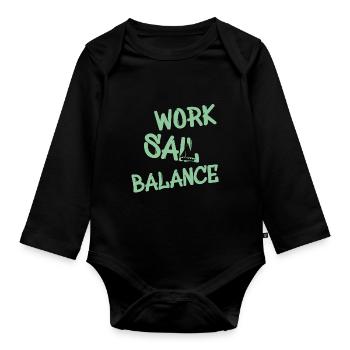 Work Sail Balance - Baby Bio-Langarm-Body - Schwarz - Vorne