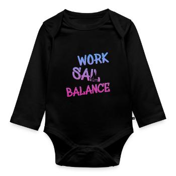 work sail balance - Baby Bio-Langarm-Body - Schwarz - Vorne