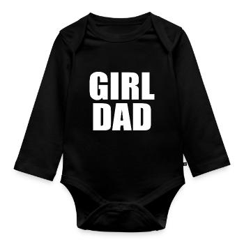 Girl dad - Baby Bio-Langarm-Body - Schwarz - Vorne