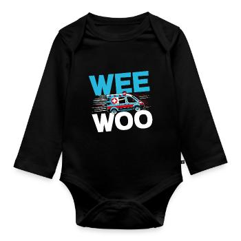 Wee Woo Ambulancier Ambulanciers Paramédicaux EMS Paramedic - Body Bébé bio manches longues - noir - Devant
