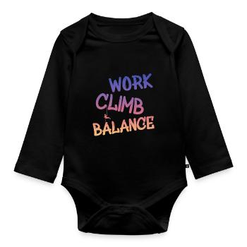 Klettern - Baby Bio-Langarm-Body - Schwarz - Vorne