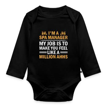SPA-Manager Job Wellness Lustiges SPA-Management Sayi - Baby Bio-Langarm-Body - Schwarz - Vorne