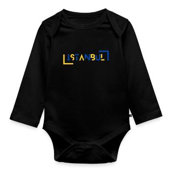 Istanbul Türkei - Baby Bio-Langarm-Body - Schwarz - Vorne