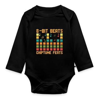 Chiptune Music Lover Groove to the Bleeps and Bloo - Organic Longsleeve Baby Bodysuit - black - Front