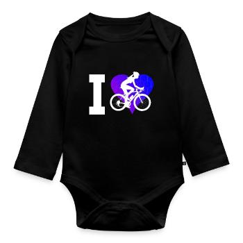 Bike Cycling Velo Mountain Bike Men - Organic Longsleeve Baby Bodysuit - black - Front