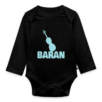 Geschenk für Baran - Baby Bio-Langarm-Body - Schwarz - Vorne