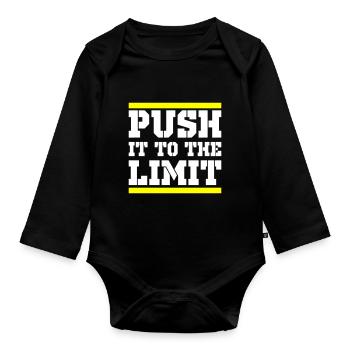 Push It To The Limit Training Fitness - Organic Longsleeve Baby Bodysuit - black - Front