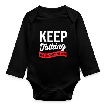 School psychologist - Organic Longsleeve Baby Bodysuit - black - Front