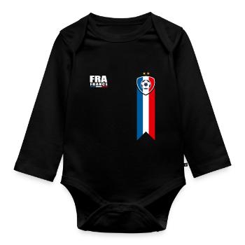 France championnat d europe football équipe france - Body Bébé bio manches longues - noir - Devant