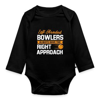Bowling Bowler Bowling Skittles Bowling Ball - Organic Longsleeve Baby Bodysuit - black - Front