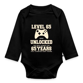 Level 65 Vintage Retro Vintage Anniversary - Organic Longsleeve Baby Bodysuit - black - Front