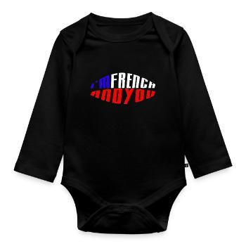 je suis français et vous - Body Bébé bio manches longues - noir - Devant